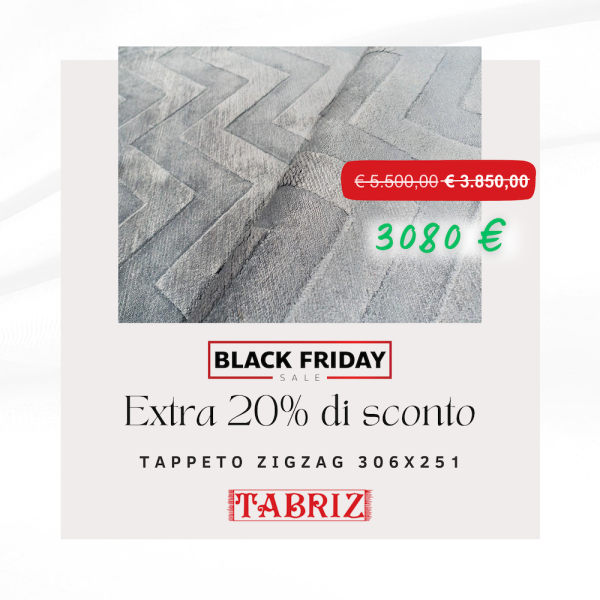 Tappeto ZigZag 306X251 - OFFERTA BLACK FRIDAY